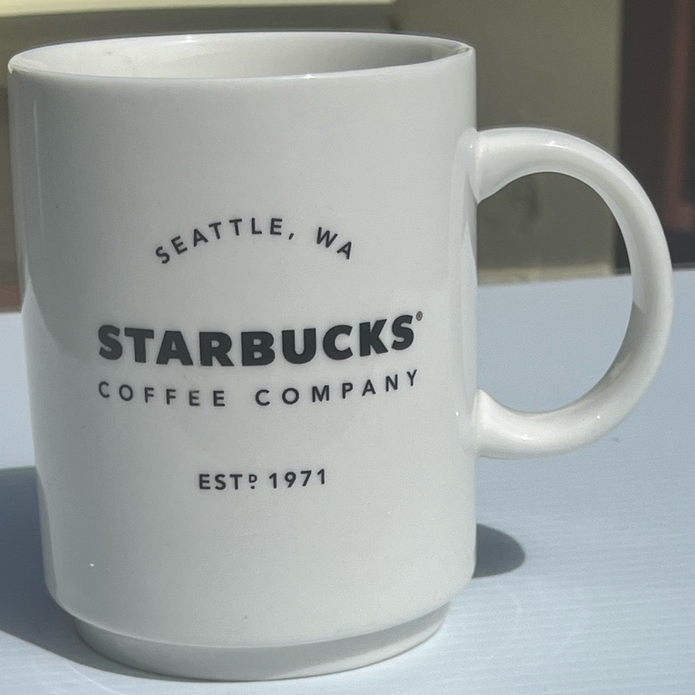 Starbucks 2018 Coffee Mug white with black lettering